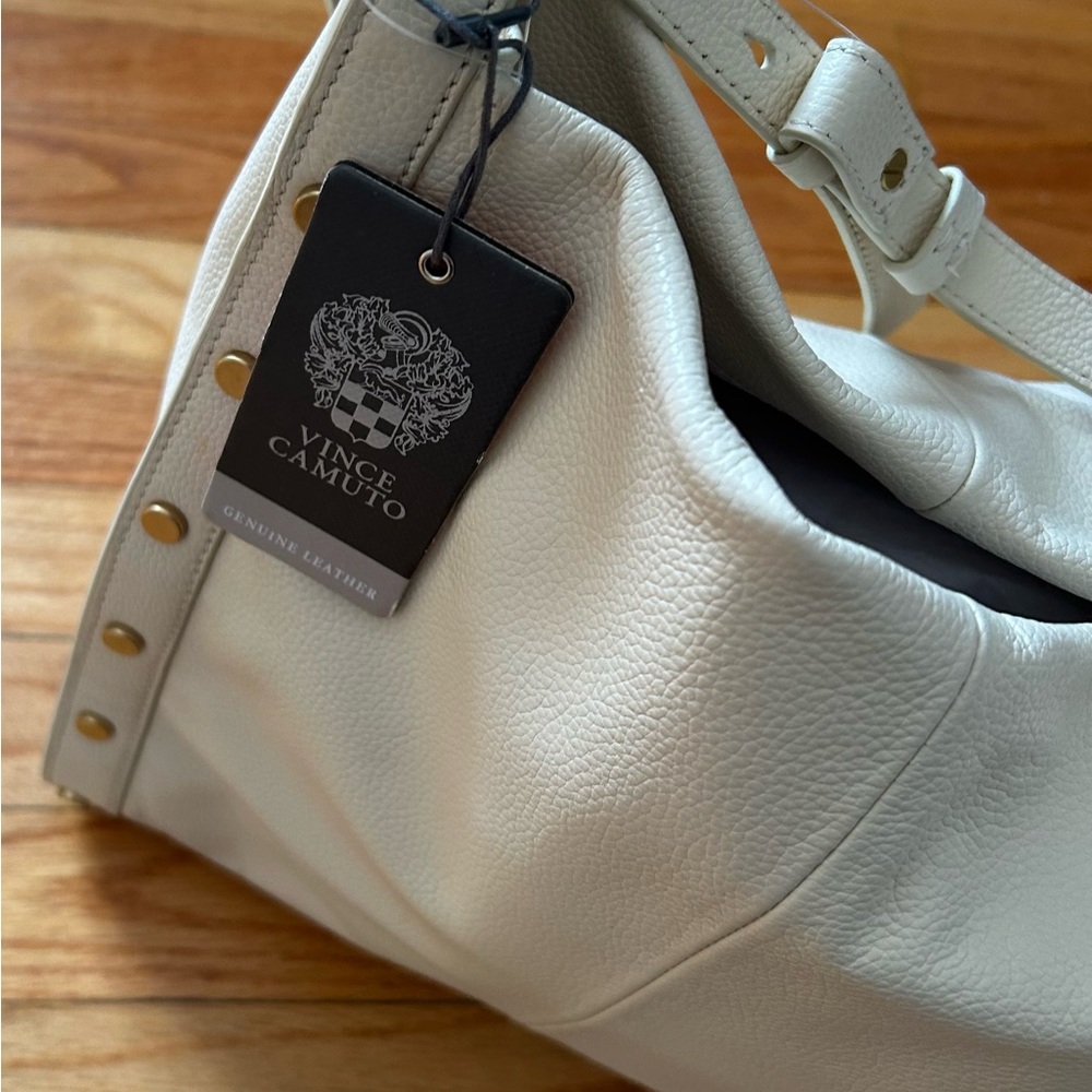 Vince Camuto Beige Leather Shoulder Bag - Picture 7 of 11